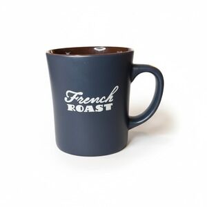Starbucks 2011 "French Roast" Embossed Logo Mug Matte Black/Coffee Brown 16 oz.